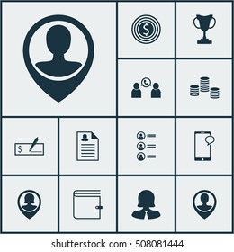Set Of Hr Icons On Business Woman, Messaging And Female Application Topics. Editable Vector Illustration. Includes Application, Job, Mobile And More Vector Icons.