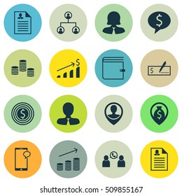 Set Of Hr Icons On Business Woman, Tree Structure And Manager Topics. Editable Vector Illustration. Includes Chat, Discussion, Conference And More Vector Icons.