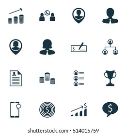 Set Of Hr Icons On Business Deal, Manager And Messaging Topics. Editable Vector Illustration. Includes Success, Resume, Prize And More Elements