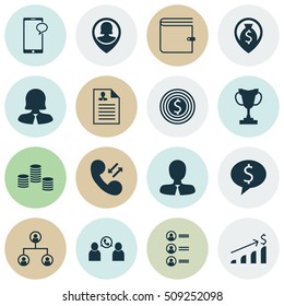 Set Of Hr Icons On Cellular Data, Curriculum Vitae And Business Woman Topics. Editable Vector Illustration. Includes User, Prize, Increase And More Vector Icons.