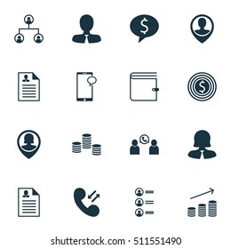 Set Of Hr Icons On Cellular Data, Pin Employee And Female Application Topics. Editable Vector Illustration. Includes Opinion, Career, Discussion And More Vector Icons.