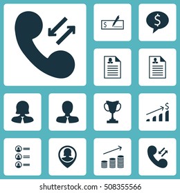 Set Of Hr Icons On Job Applicants, Coins Growth And Female Application Topics. Editable Vector Illustration. Includes Trophy, Phone, Employee And More Vector Icons.