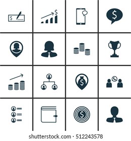 Set Of Hr Icons On Job Applicants, Business Woman And Money Topics. Editable Vector Illustration. Includes Map, Check, Money And More Vector Icons.