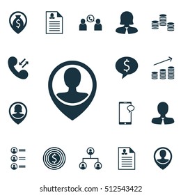 Set Of Hr Icons On Job Applicants, Business Woman And Messaging Topics. Editable Vector Illustration. Includes Resume, Chat, Coins And More Vector Icons.