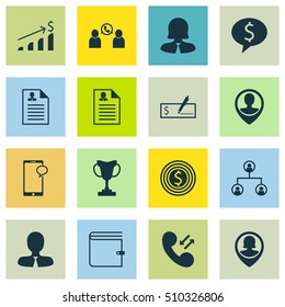 Set Of Hr Icons On Manager, Cellular Data And Curriculum Vitae Topics. Editable Vector Illustration. Includes Cup, Prize, Mobile And More Vector Icons.