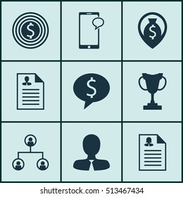 Set Of Hr Icons On Manager, Tree Structure And Business Deal Topics. Editable Vector Illustration. Includes Pin, Goal, Success And More Vector Icons.