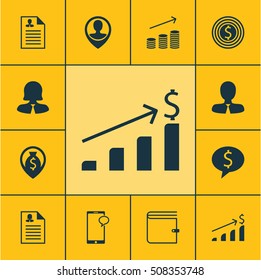 Set Of Hr Icons On Messaging, Business Woman And Money Navigation Topics. Editable Vector Illustration. Includes Career, Mobile, Opinion And More Vector Icons.