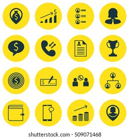 Set Of Hr Icons On Messaging, Phone Conference And Tree Structure Topics. Editable Vector Illustration. Includes Coins, Increase, Organisation And More Vector Icons.