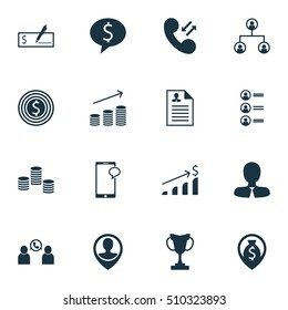 Set Of Hr Icons On Messaging, Cellular Data And Business Goal Topics. Editable Vector Illustration. Includes Tree, Phone, Call And More Vector Icons.