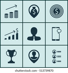 Set Of Hr Icons On Messaging, Tournament And Successful Investment Topics. Editable Vector Illustration. Includes Dollar, Applicants, Cash And More Vector Icons.