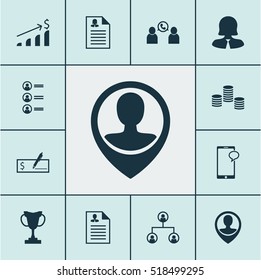 Set Of Hr Icons On Messaging, Successful Investment And Money Topics. Editable Vector Illustration. Includes Applicants, List, Call And More Vector Icons.
