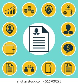 Set Of Hr Icons On Money Navigation, Manager And Money Topics. Editable Vector Illustration. Includes Wallet, Discussion, Stacked And More Vector Icons.