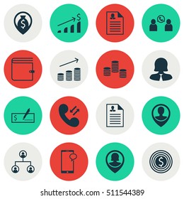 Set Of Hr Icons On Phone Conference, Curriculum Vitae And Employee Location Topics. Editable Vector Illustration. Includes Cellular, Tree, Wallet And More Vector Icons.