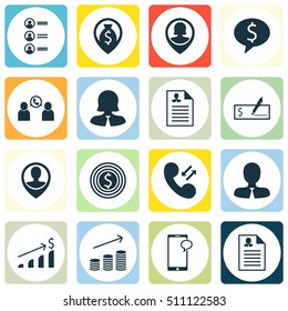 Set Of Hr Icons On Pin Employee, Cellular Data And Phone Conference Topics. Editable Vector Illustration. Includes Map, Phone, Goal And More Vector Icons.