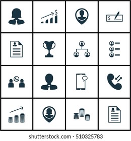 Set Of Hr Icons On Successful Investment, Tree Structure And Business Woman Topics. Editable Vector Illustration. Includes Organisation, Employee, Male And More Vector Icons.