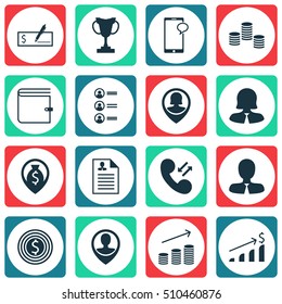 Set Of Hr Icons On Successful Investment, Business Woman And Curriculum Vitae Topics. Editable Vector Illustration. Includes Bank, Chat, Male And More Vector Icons.