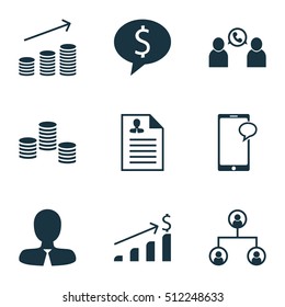 Set Of Hr Icons On Successful Investment, Business Deal And Money Topics. Editable Vector Illustration. Includes Coins, Dollar, Structure And More Vector Icons.