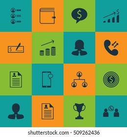 Set Of Hr Icons On Tree Structure, Phone Conference And Bank Payment Topics. Editable Vector Illustration. Includes Employee, Prize, Growth And More Vector Icons.