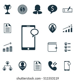 Set Of Hr Icons On Tree Structure, Money Navigation And Curriculum Vitae Topics. Editable Vector Illustration. Includes Discussion, Phone, Cash And More Vector Icons.