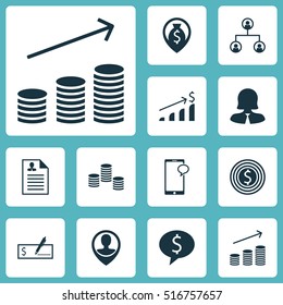 Set Of Hr Icons On Tree Structure, Money Navigation And Messaging Topics. Editable Vector Illustration. Includes Profile, Pin, Map And More Vector Icons.