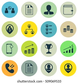 Set Of Hr Icons On Wallet, Employee Location And Female Application Topics. Editable Vector Illustration. Includes Cellular, User, Map And More Vector Icons.