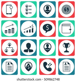 Set Of Hr Icons On Wallet, Business Goal And Job Applicants Topics. Editable Vector Illustration. Includes Prize, Mobile, Tree And More Vector Icons.