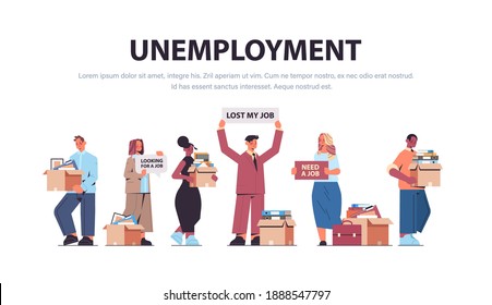 set hr managers holding we are hiring join us posters vacancy open recruitment human resources concept horizontal full length copy space vector illustration