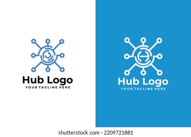 set of hub logo vector design template
