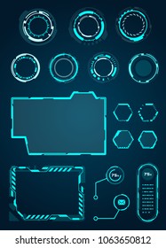 Set of HUD Circle, Frame for Game, Sci fi Interface Elements - for Web Applications, Futuristic UI - Illustration Vector Included notification, frame, loading, dashboard, hologram and more