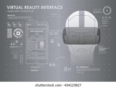 set of HUD elements for virtual reality. VR glasses. Futuristic user interface. Abstract virtual graphic touch user interface for VR. UI hud infographic interface screen monitor set web elements