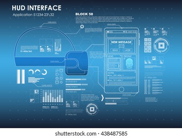 set of HUD elements for virtual reality. VR glasses. Futuristic user interface. Abstract virtual graphic touch user interface for VR. UI hud infographic interface screen monitor set web elements