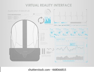 set of HUD elements for virtual reality. VR glasses. Futuristic user interface. Abstract virtual graphic touch user interface for VR. UI hud infographic interface screen monitor set web elements
