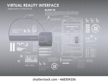 set of HUD elements for virtual reality. Futuristic user interface. Abstract virtual graphic touch user interface for VR