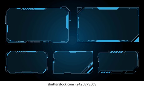 Set of Hud frame. Game stream frame. HUD user interface abstract background.