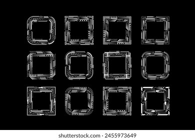 Set of HUD frames elements futuristic modern user interface