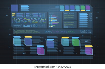 set of HUD infographic panels. Head-up display banners for the web and app. Futuristic user interface. Virtual graphic.