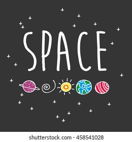 Set of huge universe infographic illustration. Vector thin lines icons stars in galaxy design concept. Vector Illustration. eps10