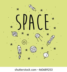 Set of huge universe infographic illustration. Vector thin lines icons stars in galaxy design concept. Vector Illustration. eps10