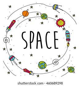 Set of huge universe infographic illustration. Vector thin lines icons stars in galaxy design concept. Vector Illustration. eps10