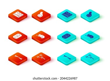Set Human broken bone, Championship tournament bracket, Ice hockey rink, resurfacer, Whistle and Locker or changing room icon. Vector