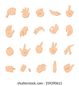 Set Of Human Cartoon Hands - Vector Illustration