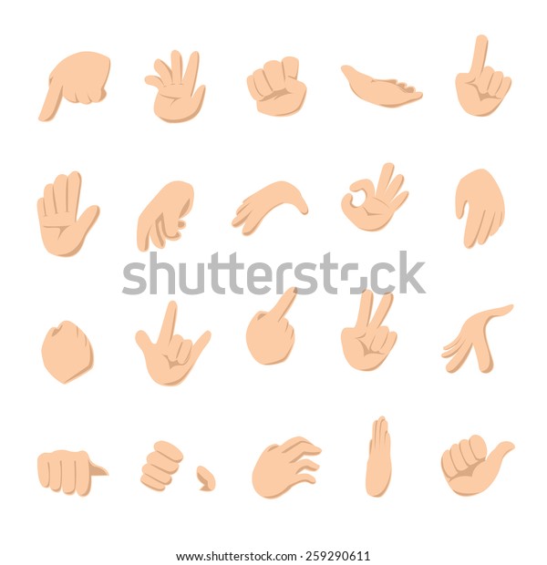 Set Human Cartoon Hands Vector Illustration Stock Vector (Royalty Free ...