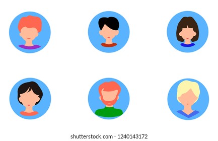 Set of human characters