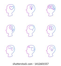 Set of human emotions on white background