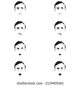 set of human face with expressions
