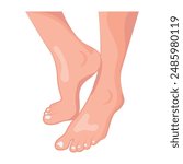 Set of  Human Feet Flat Icons 

