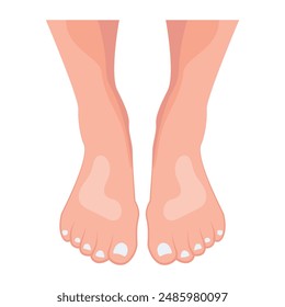 Conjunto de iconos planos de pies humanos 


