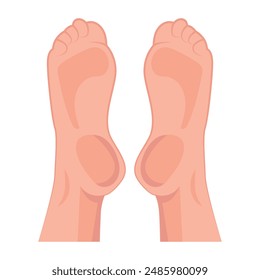 Set of  Human Feet Flat Icons 

