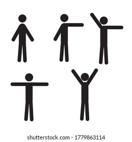 Set Human Figures Different Poses Stick Stock Vector (Royalty Free ...