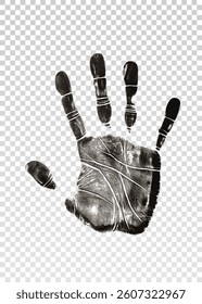 A set of human footprints, shoe prints and palm prints. Collection of vector prints of feet, hands, shoes on transparent background png.